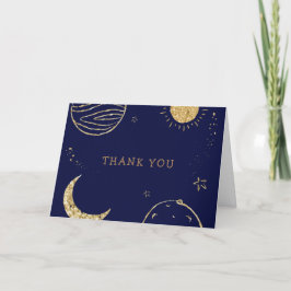 Tarjeta De Agradecimiento Baby Shower de Midnight Galaxy Moon Star