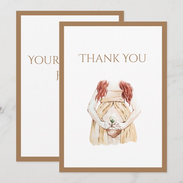 Tarjeta De Agradecimiento Baby Shower de Mommy-to-Be (Anverso / Reverso)