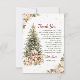 Tarjeta De Agradecimiento Baby Shower de Navidad Boho Neutral