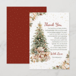 Tarjeta De Agradecimiento Baby Shower de Navidad Boho Neutral