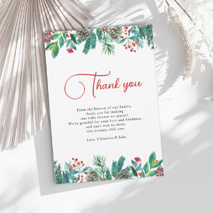 Tarjeta De Agradecimiento Baby Shower de navidades