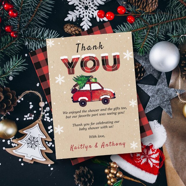 Tarjeta De Agradecimiento Baby Shower de navidades (Subido por el creador)