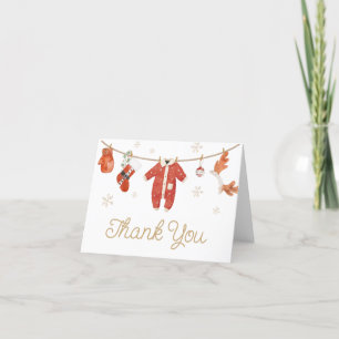 Tarjeta De Agradecimiento Baby Shower de Navidades de Santa