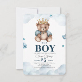 Tarjeta De Agradecimiento Baby Shower de Osito Varón