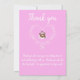 Tarjeta De Agradecimiento Baby Shower De Oso De Teddy De Nieve Emocionada
