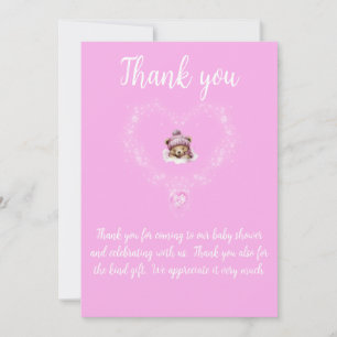 Tarjeta De Agradecimiento Baby Shower De Oso De Teddy De Nieve Emocionada