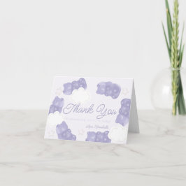 Tarjeta De Agradecimiento Baby Shower de oso morado
