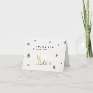 Tarjeta De Agradecimiento Baby Shower de Osos Polares de Invierno