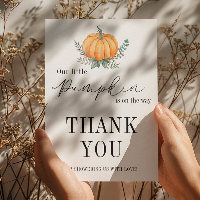 Tarjeta De Agradecimiento Baby Shower de otoño (Subido por el creador)