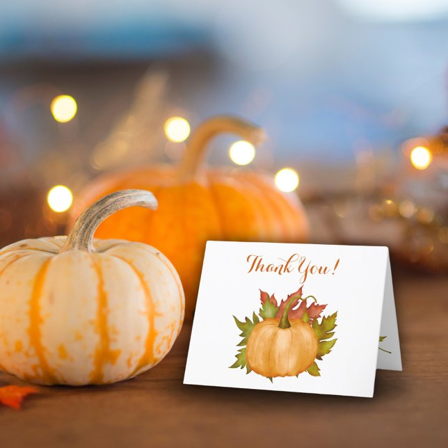 Tarjeta De Agradecimiento Baby Shower de otoño de la caída de la calabaza de (Subido por el creador)