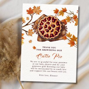Tarjeta De Agradecimiento Baby Shower de otoño Harvest Cherry Cutie Pie Fall