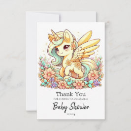 Tarjeta De Agradecimiento Baby Shower de Pastel Unicorn