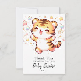 Tarjeta De Agradecimiento Baby Shower de pequeños tigres