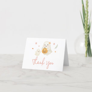 Tarjeta De Agradecimiento Baby Shower de Pink Little Boo Halloween