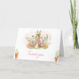 Tarjeta De Agradecimiento Baby Shower de Pink Peter Rabbit
