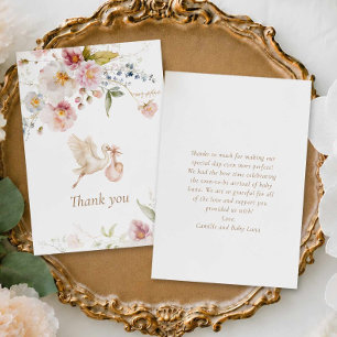Tarjeta De Agradecimiento Baby Shower de primavera de flores silvestres