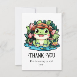 Tarjeta De Agradecimiento Baby Shower de rana
