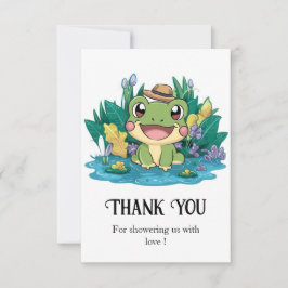 Tarjeta De Agradecimiento Baby Shower de rana de Bonito encantada
