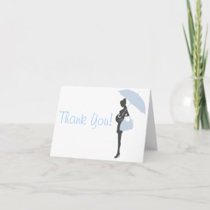 Tarjeta De Agradecimiento Baby Shower de Silhouette Azul Gracias Cartas
