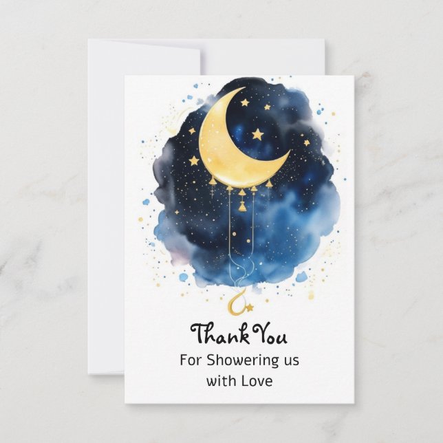 Tarjeta De Agradecimiento Baby Shower de Sparknight Sky (Anverso)