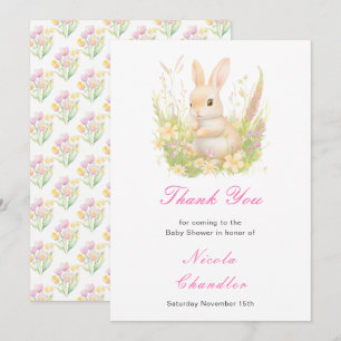 Tarjeta De Agradecimiento Baby Shower de Spring Rabbit