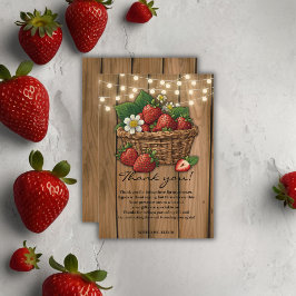Tarjeta De Agradecimiento Baby Shower de Strawberry Sweet Basket