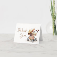 Baby Shower de Stroller Floral Neutral Mínimo