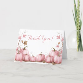 Tarjeta De Agradecimiento Baby Shower de tema de calabaza rosa
