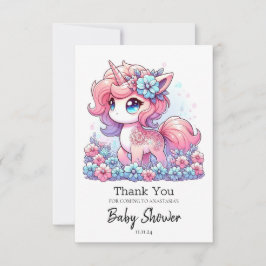Tarjeta De Agradecimiento Baby Shower de Unicorn personalizado
