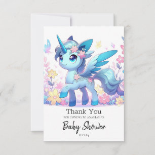 Tarjeta De Agradecimiento Baby Shower de Unicornio encantado de Pastel