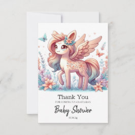 Tarjeta De Agradecimiento Baby Shower de Unicornio mágico divertido