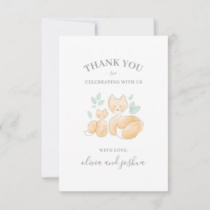 Tarjeta de agradecimiento Baby Shower de Watercolo
