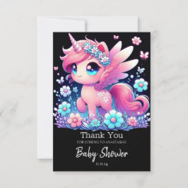 Tarjeta De Agradecimiento Baby Shower de Whimsy Unicorn