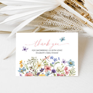 Tarjeta De Agradecimiento Baby Shower de Wilflower Butterfly Garden