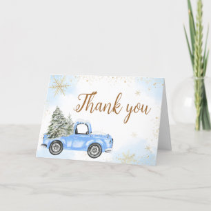 Tarjeta De Agradecimiento Baby Shower de Winter Blue Truck