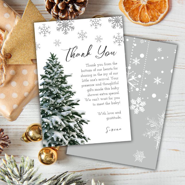Tarjeta de agradecimiento Baby Shower de Winter Tr (Subido por el creador)