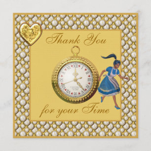 Tarjeta De Agradecimiento Baby Shower de Wonderland Gracias por su tiempo