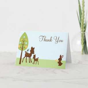 Tarjeta De Agradecimiento Baby Shower de Woodland Animals