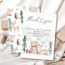 Tarjeta De Agradecimiento Baby Shower de Woodland Animals