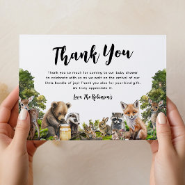 Tarjeta De Agradecimiento Baby Shower de Woodland Animals