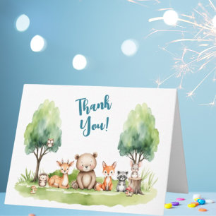 Tarjeta De Agradecimiento Baby Shower de Woodland Animals