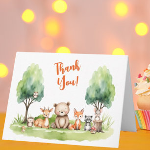 Tarjeta De Agradecimiento Baby Shower de Woodland Animals