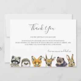 Tarjeta De Agradecimiento Baby Shower de Woodland Animals
