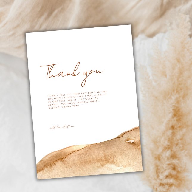 Tarjeta De Agradecimiento Baby Shower del desierto del boho moderno (Modern Boho Abstract Desert Baby Shower Thank You Card)