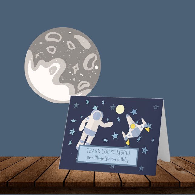 Tarjeta De Agradecimiento Baby Shower del Espacio Ultraterrestre Gracias (Subido por el creador)