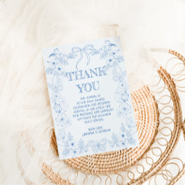 Tarjeta De Agradecimiento Baby Shower del niño francés Toile De Jouy