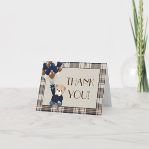 Tarjeta De Agradecimiento Baby Shower del Oso Vintage