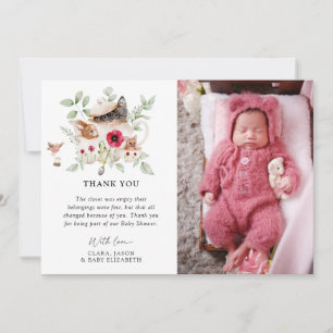 Tarjeta De Agradecimiento Baby Shower del té de la tarde "Se está preparando