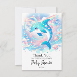 Tarjeta De Agradecimiento Baby Shower delfín simple
