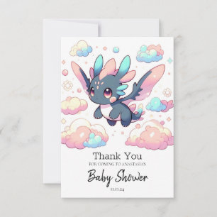 Tarjeta De Agradecimiento Baby Shower Dragón mítico